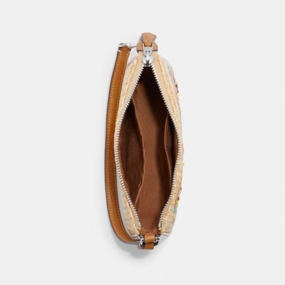 New Coach Nolita 19 with Floral Embroidery in Straw & Smooth Leather - Picture 10 of 10